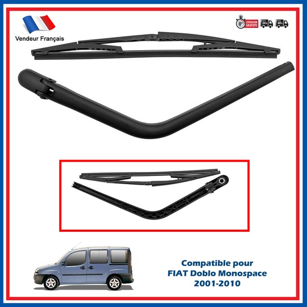 Partsline Wischerarm Hinten + Wischerblatt Schwarz Fiat Doblo 2001-2010-image