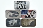 Lot 5 VINTAGE 1 Oz Silver Bars/Rounds Art Bars Collection Poured .999 *579