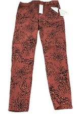 Ella Mosk Women’s Jeans Cheetah Swirl Sable 26 High Rise Skinny Ankle