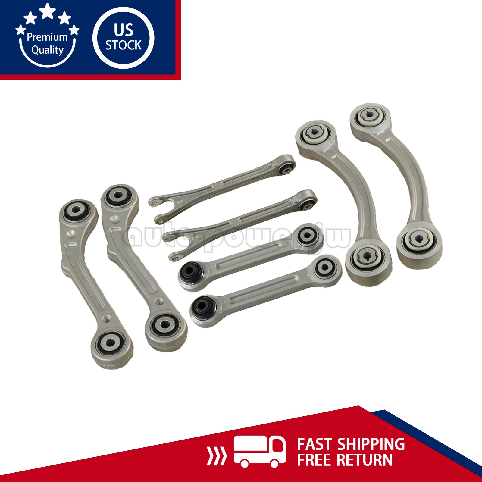 8PCS Rear Suspension Control Arm Set For Maserati Ghibli Quattroporte 14-16 US