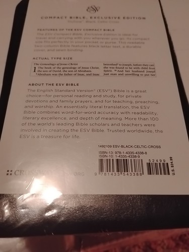 ESV COMPACT BIBLES TRUTONE BLACK You Antique Crossway Sealed you Get Both - Photo 3/5