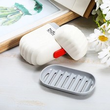 Portable Travel Bar Soap Box Case Holder Container Leak Proof with Lid white