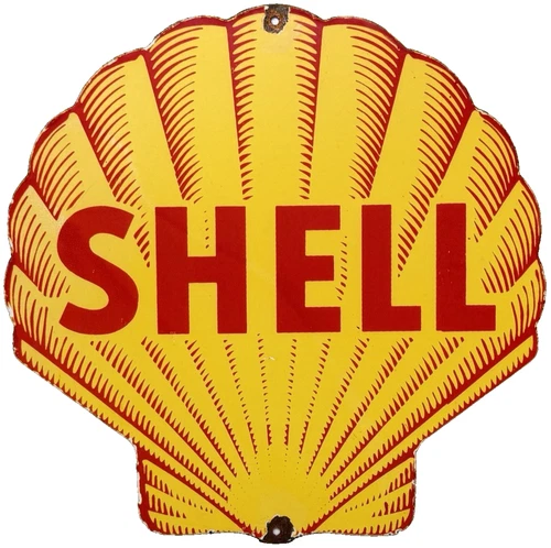 VINTAGE SHELL GASOLINE PORCELAIN SIGN GAS STATION PUMP PLATE MOTOR OIL SERVICE