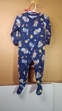 Carter  s 24M Footed Sleeper Pajamas Navy Space Animals Zip-Up One Piece