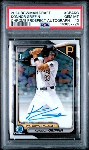 2024 Bowman Draft Konnor Griffin Chrome Auto 1st RC #CPA-KG Pirates PSA 10