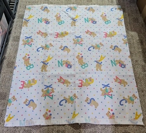 Vintage 90er Charles Owen Teddybären & Alphabet Babydecke 40"×44" Neu aus altem Lagerbestand! - Bild 1 von 5