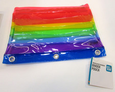 New 2023 Pen Gear Translucent Rainbow Pencil Case 3 Ring Binder Pouch w Zipper