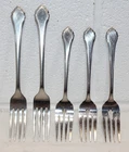 Oneida Rogers SUMMER MIST AUTUMN GLOW Stainless Lot 5 Forks - 2x dinner 3x salad