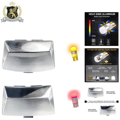 Chrome LED Fender Light Lens Kit for Harley Ultra Classic & Road King Models