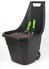 Garden Cart Black Garden Trolley Transport Wagon Wheelbarrow Bucket