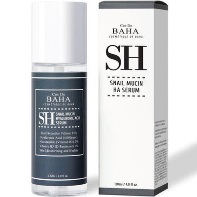 Cos De BAHA Snail Mucin 83% + Hyaluronic Acid Repair Facial Serum 120ml