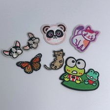 Embroidered Animal Patch Lot Panda Cats Dogs Butterfly Iron On
