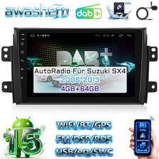4+64GB CarPlay Android 15 GPS Autoradio Für Suzuki SX4 Fiat Sedici 06-13 FM DAB+