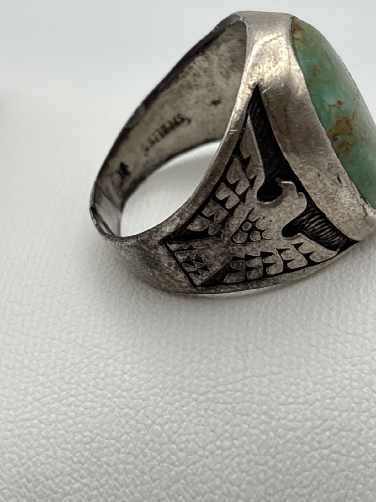 Thunderbird Ring Size 9.25 Kingman Turquoise Ster… - image 8