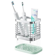 Tooth Brush Holder for Bathroom, Stainless Steel Shower Electric Toothbrush H...