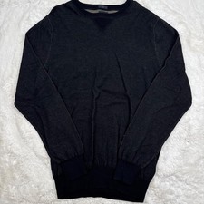 J. Crew 100 Cotton Pullover Knit Crew Neck Black Men's Slim Fit Large