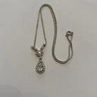 OTIS  Jewelry Sterling  SILVER VINTAGE Art Deco RHINESTONE  NECKLACE  18”
