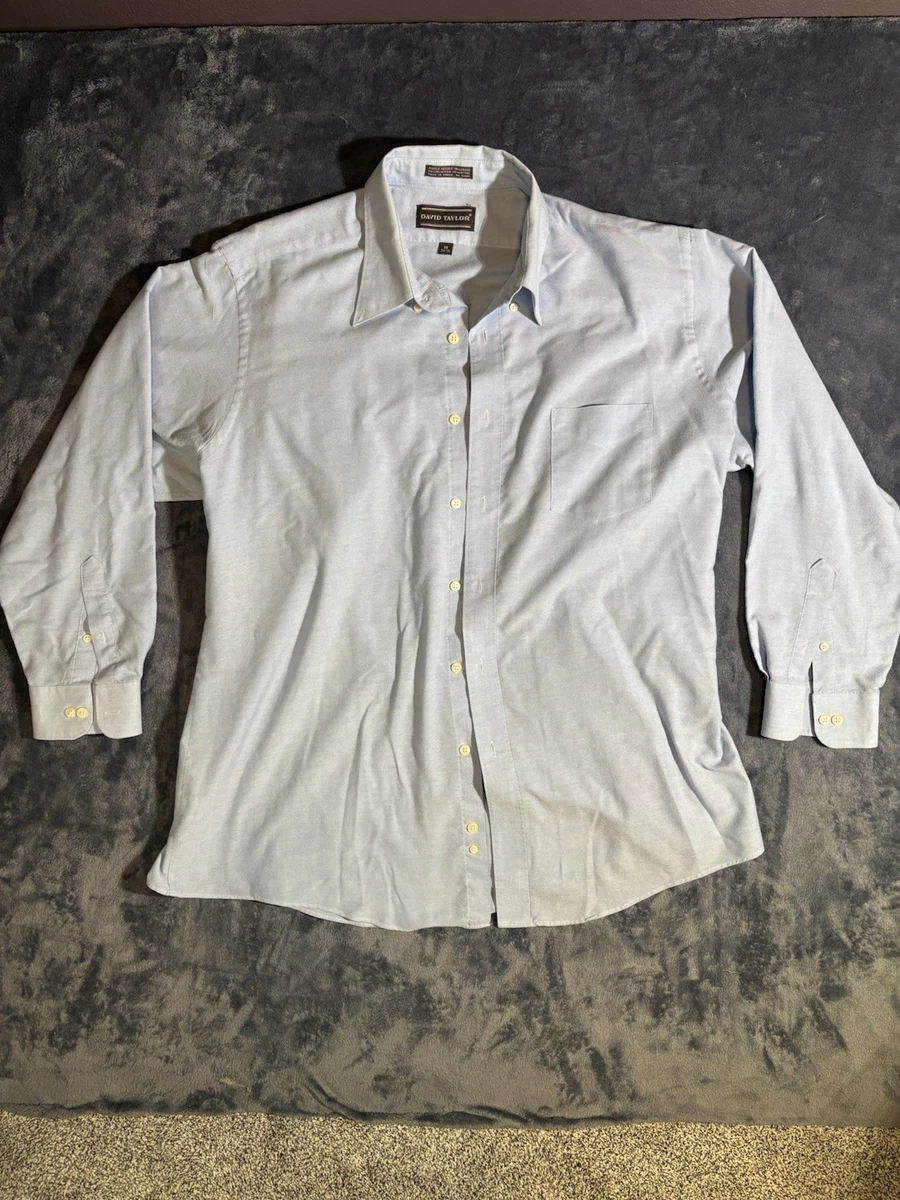 David Taylor Blue Long Sleeve Dress Shirts for Men for sale | eBay
