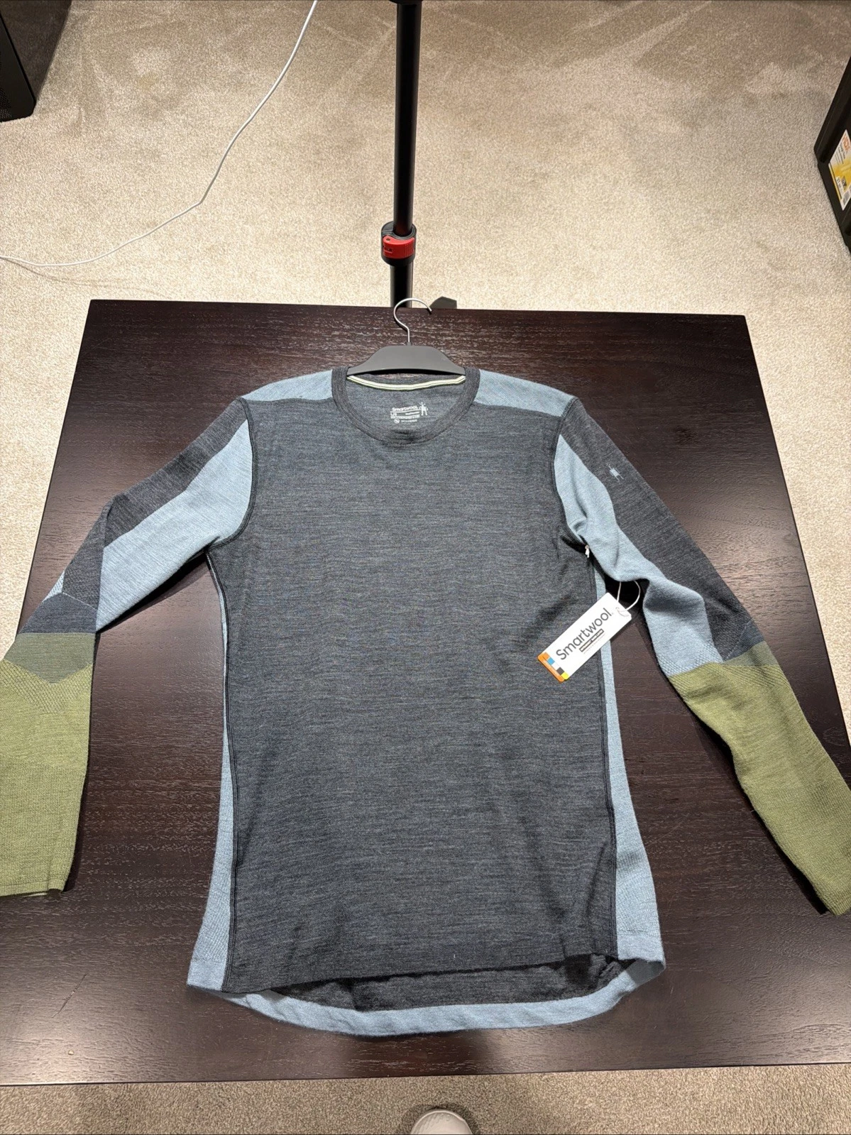 Smartwool Intraknit Merino Thermal Base Layer Shirt Men's L Colorblock NWT