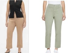 NWT Gap Women  s Pants Sz 16 Slim Ankle Cotton Stretch Chino Green Or Beige