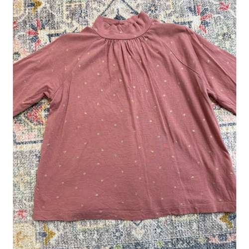 Mini Boden Girls' Pink Star Print Turtle Neck Shirt Size 5-6 - Picture 2 of 4