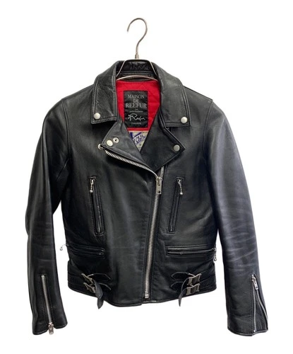 Maison de Reefur Leather Riders Jacket Men's Size 38 Black - product listing photo