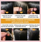 Nano Bead Hair Extensions Remy Human Hair Micro Loop Ring Burgundy Red 20inch — photo 4
