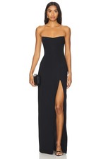 Amanda Uprichard X Revolve Black Strapless Ivy Gown | Size Medium