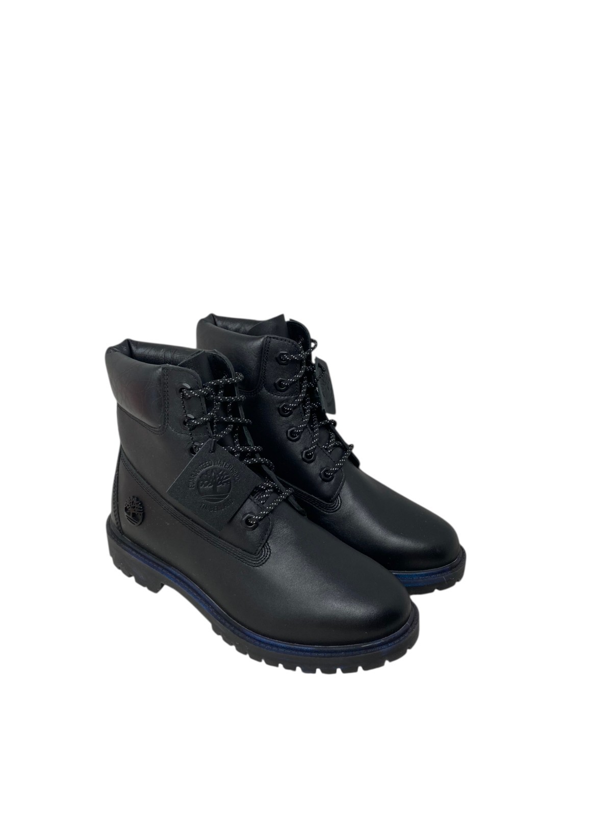 SAOLA Stivaletti Timberland donna taglia 7 nero blu legno di tiglio suola impermeabile strappo