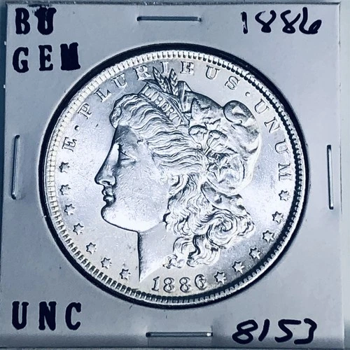 1886 BU GEM MORGAN SILVER DOLLAR UNC MS+++ U.S. MINT RARE COIN 8153