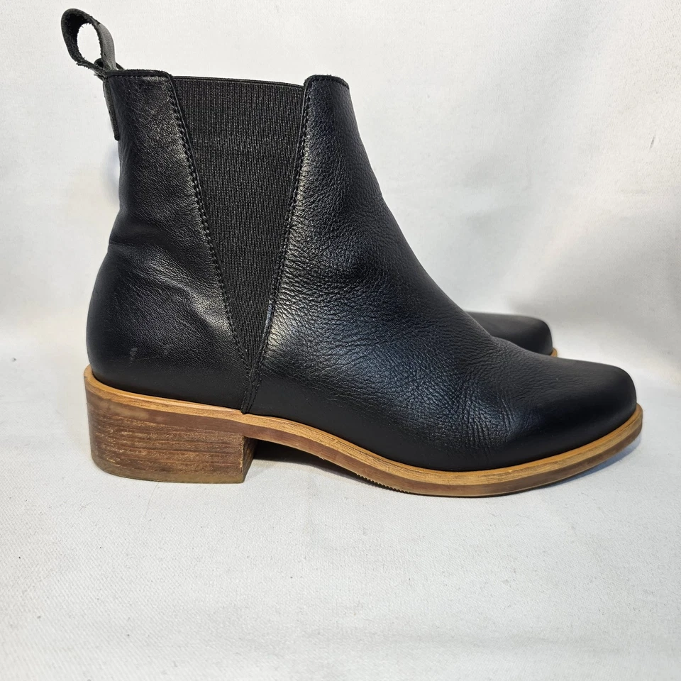 Botas de tornozelo femininas SIXTYSEVEN de couro preto tamanho 36 fabricadas na Espanha - Imagem 3 de 4