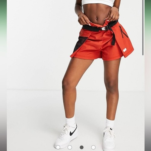 NWT Nike Tennis Shorts Naomi Osaka Utility Belted Orange Nylon Spandex Mesh L - Picture 10 of 12