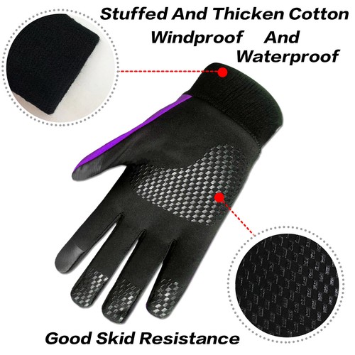 Winter Gloves Youth Boys Kids Waterproof Fleece Warm 3M Cold Weather Outdoor - Picture 5 of 11