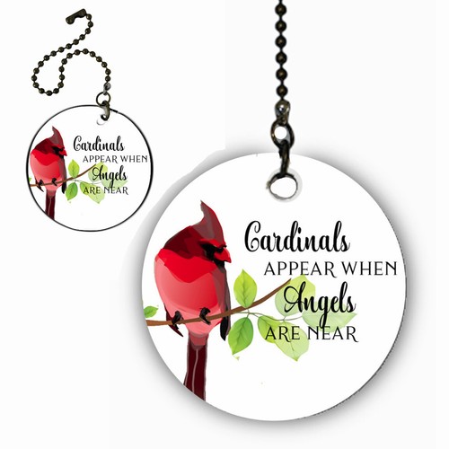 2 x Cardinals Appear Angels Near Ceiling Fan Lighting Pull Chain Extension Chain - Picture 11 of 11
