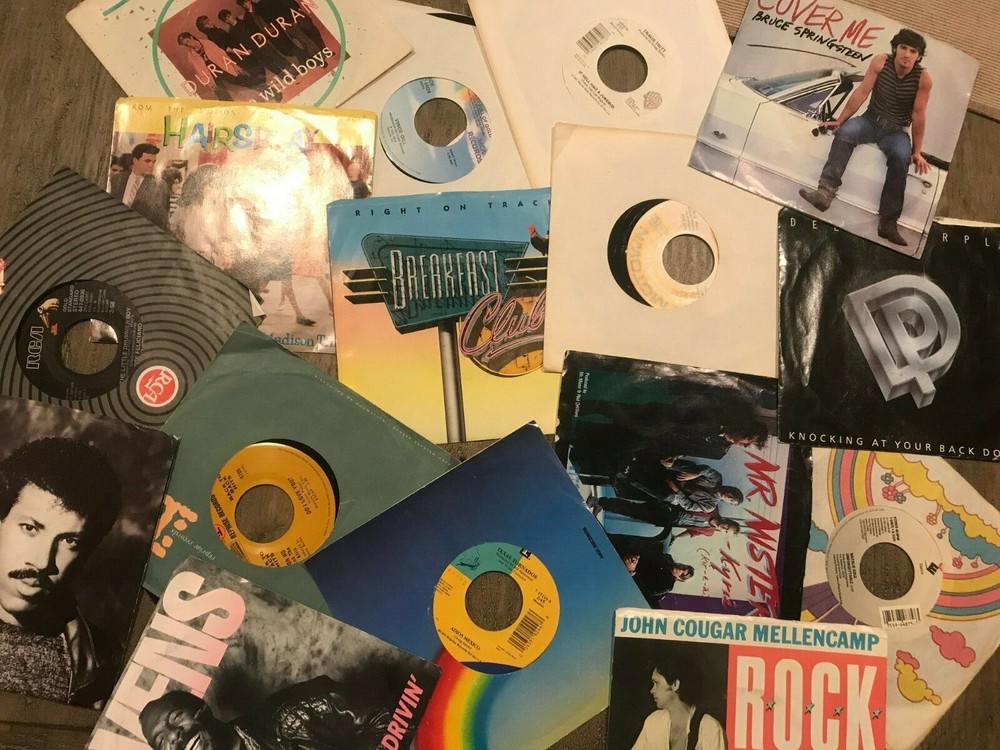 Lot of 1970-80s Rock Pop Mix (16) VG Records 7