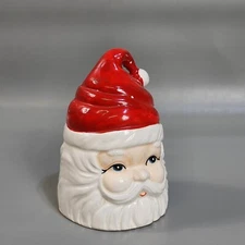 Vintage Santa Ron Gordon Designs Porcelain Head Bell Christmas Decor Red White 4