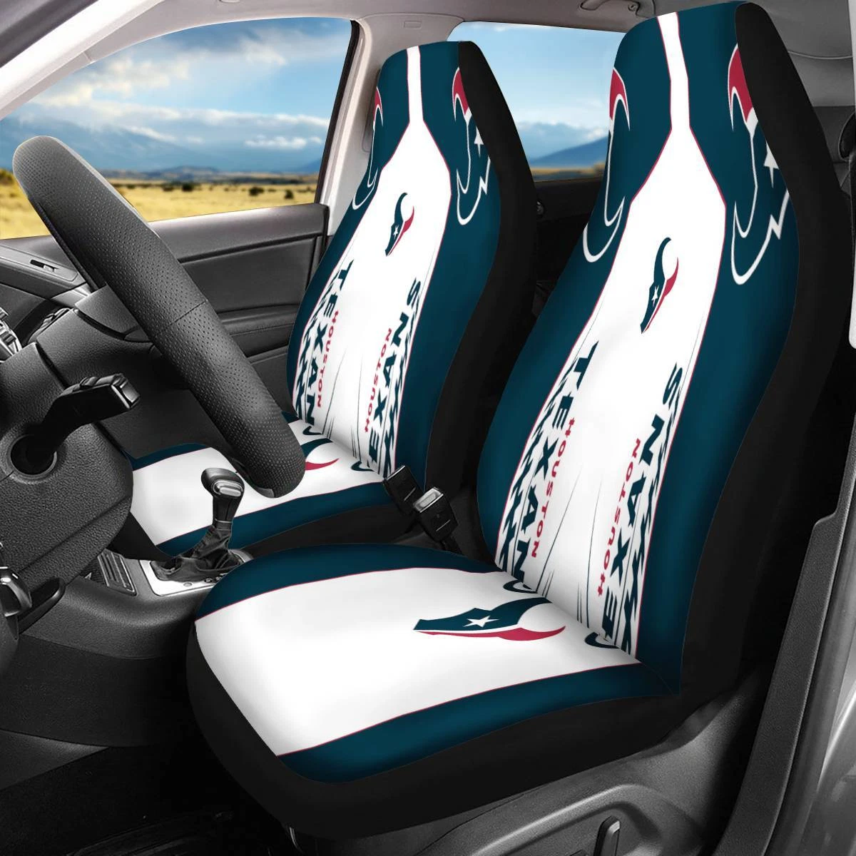 Car Seat Cover Seat Protector 2Pc with Houston Texans