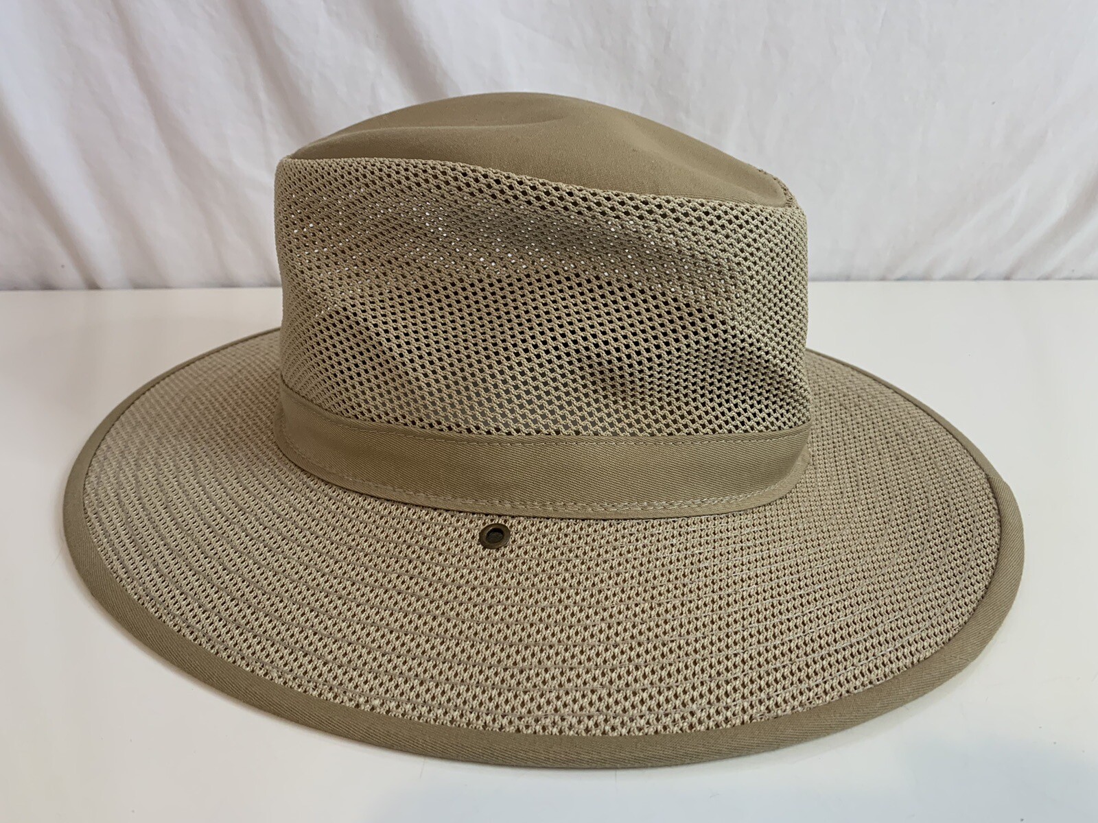 Henschel Mens Brown Lightweight Round Shape Straw Fabric Fedora Hat Size Large