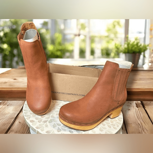 Frye Odessa Chelsea Clog Boots Womens Size 8.5 Rust - Picture 13 of 16