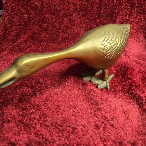 Vintage Solid Brass Duck Goose Figurine Unisilver Los Angeles CA Taiwan - Picture 4 of 10