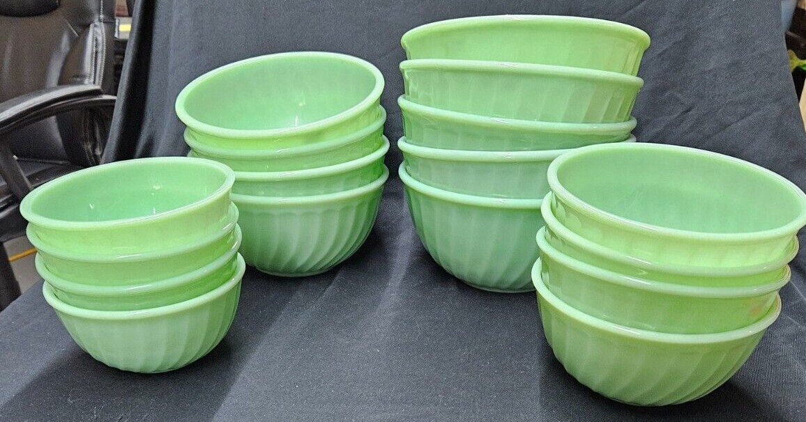 Jadeite Jadite Swirl Mixing Nesting Bowls Various Sizes eBay