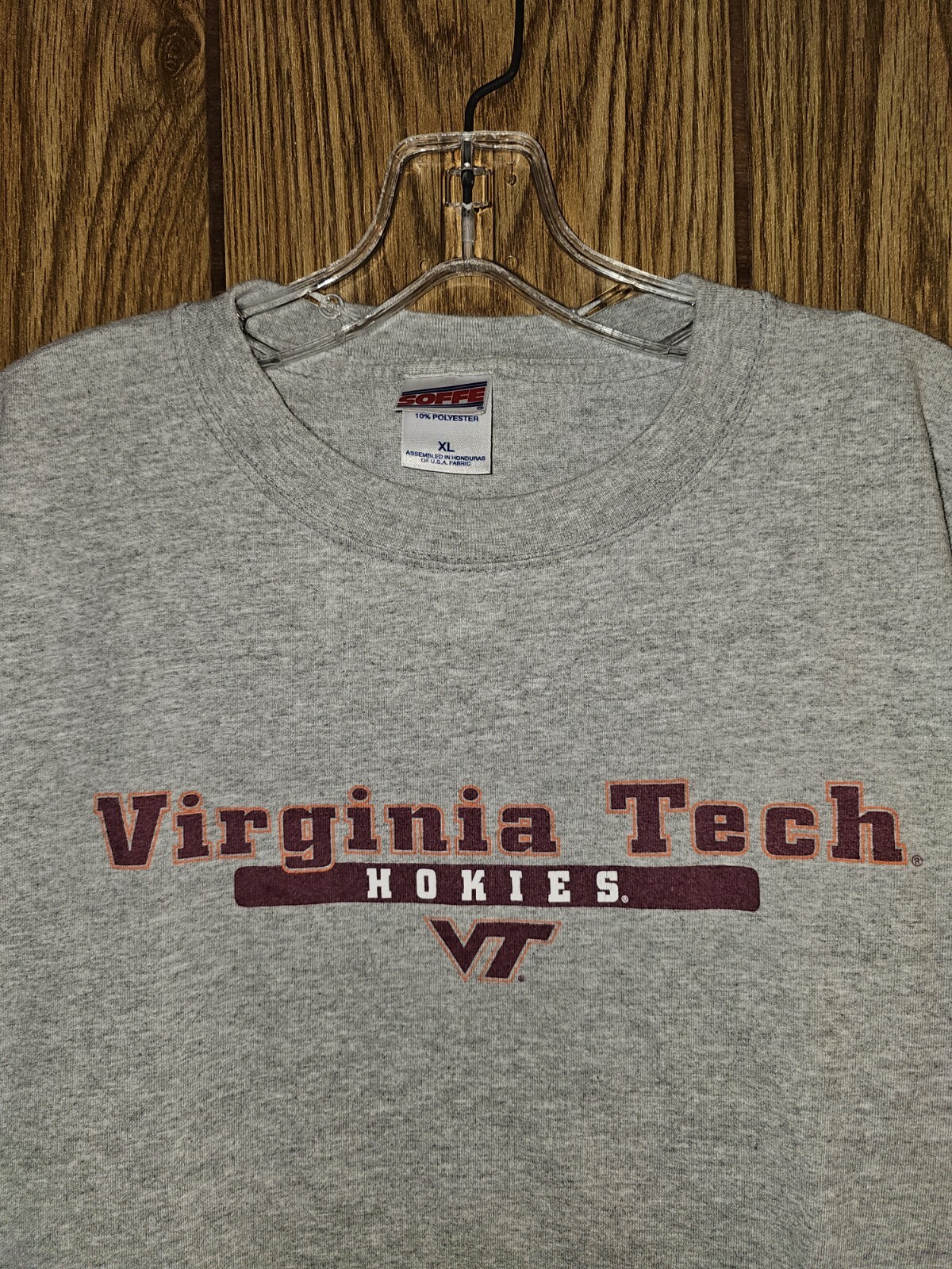 University Of Virginia Tech Older Style Xl Mens Gray Graphic Logo Tshirt NCAA