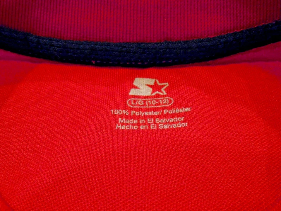 Starter Dri-Star Shirt Youth Size Large 10-12 Red Short Sleeve Athletic Sports T - Image 4 of 4