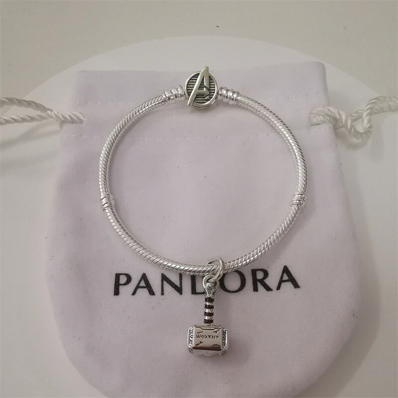 Bracelet Gift Set PANDORA S925 ALE silver Dangle Thor Charm and Avengers - Image 4 of 4