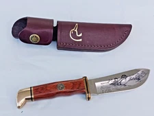 Buck Knife Ducks Unlimited 1998 w Leather Sheath Buck 103U Made in USA. hunting