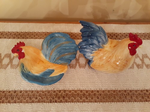 Cracker Barrel Ceramic Set Of 2 Rooster Spoon Rest & Sponge Holder Kitchen Set - Picture 2 of 13