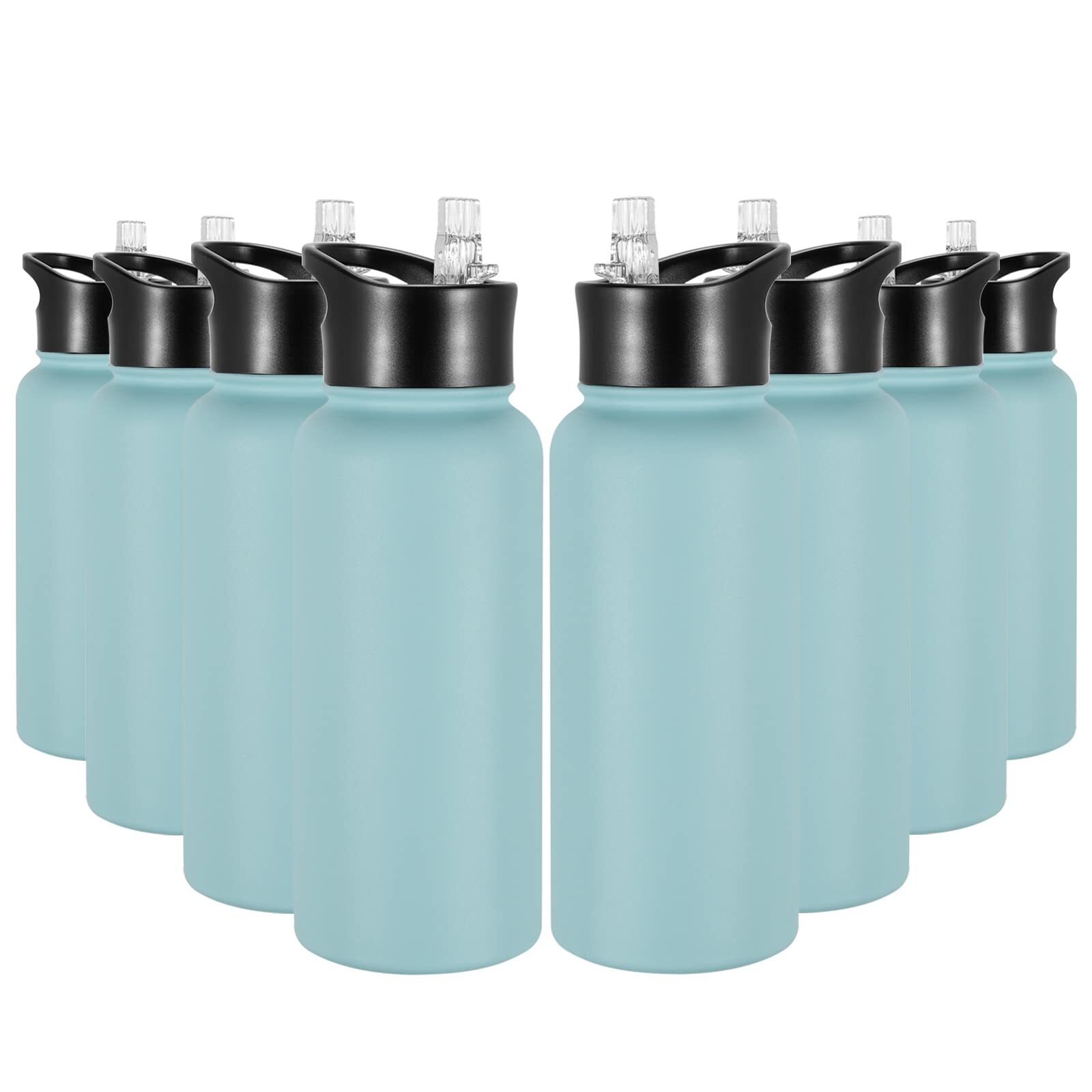 32 oz Insulated Water Bottle Bulk 8 Pack, Stainless Steel Sports Water Bottle...