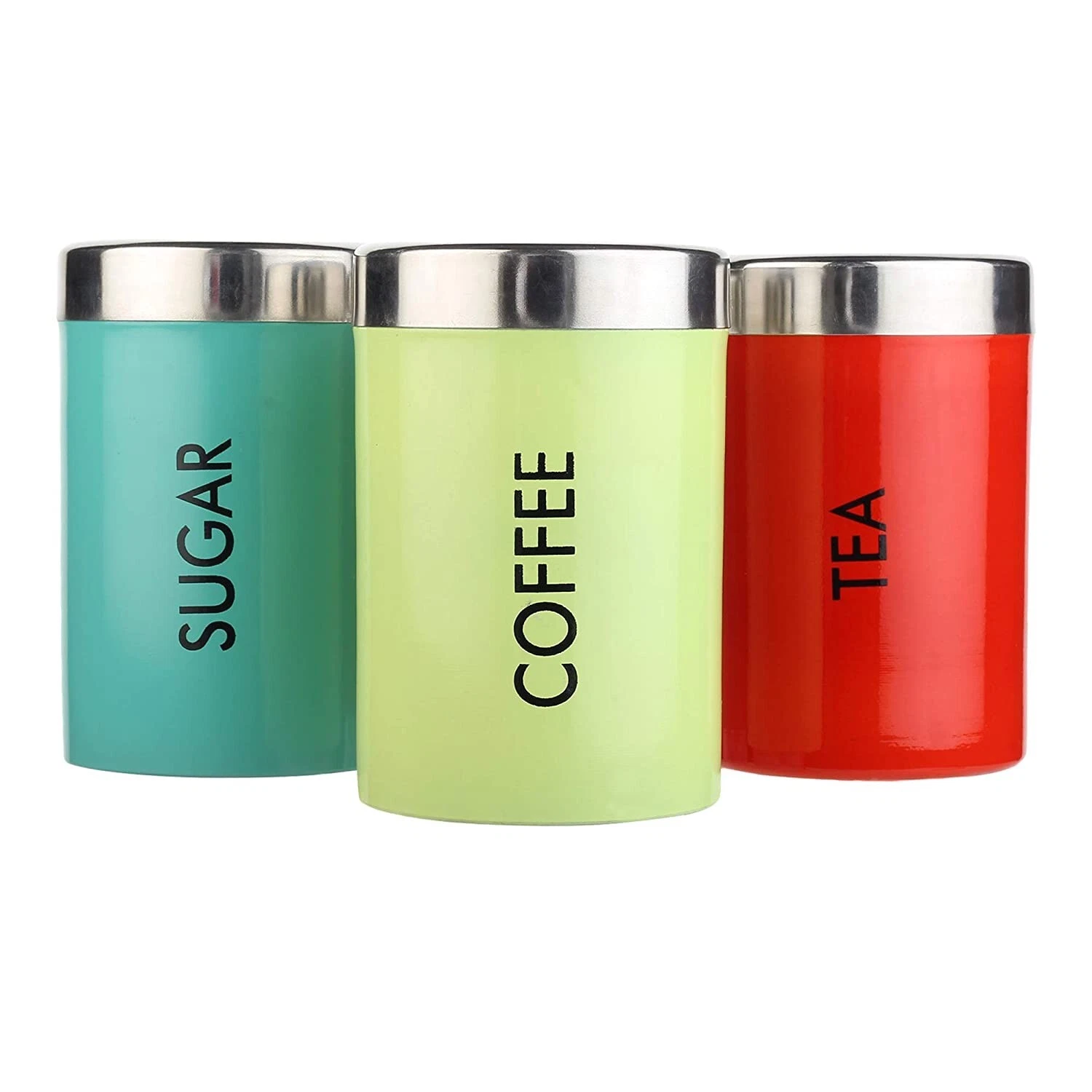 SS Color Coated Round shape Tea Coffee Sugar Canisters Jar set of 3 US
Opens in a new window or tab