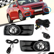For 2011-2014 Chevy Cruze Pair of Fog Lights Lamps w/Cover Switch+Wiring kits