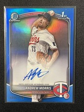 2025 Bowman Chrome 1st Andrew Morris Auto /150 True Blue Refractor CPA-AMO